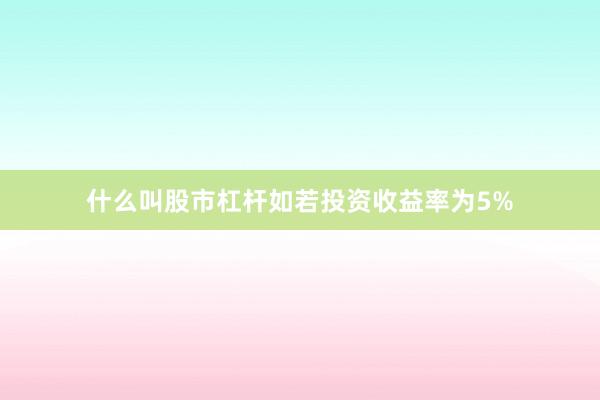 什么叫股市杠杆如若投资收益率为5%