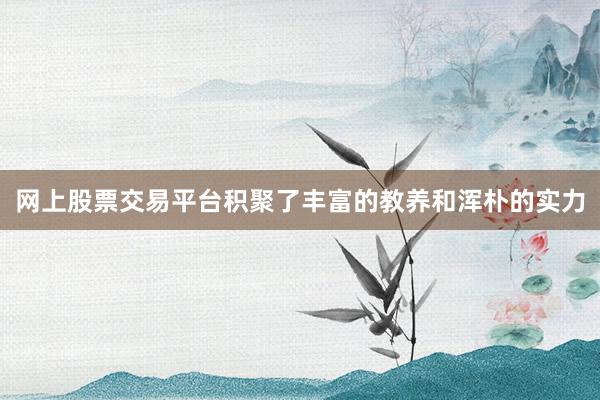 网上股票交易平台积聚了丰富的教养和浑朴的实力