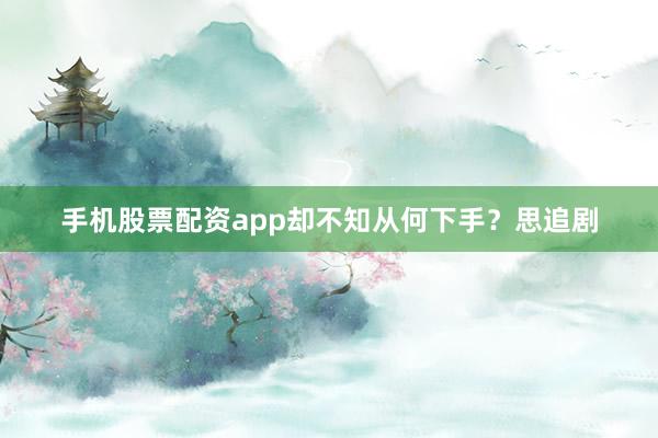 手机股票配资app却不知从何下手？思追剧