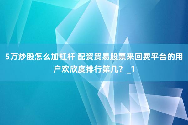 5万炒股怎么加杠杆 配资贸易股票来回费平台的用户欢欣度排行第几？_1